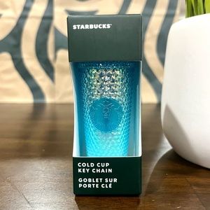 ❄️Starbucks 2023 Glacier Blue Ombré Gradient Bling Studded Keychain Ornament